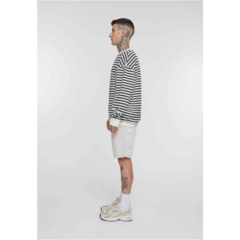 Urban Classics - Striped Pull ras du cou - Beige/Noir